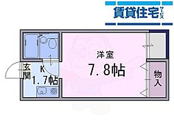 サンシャインアダチ 1Kの間取図画像