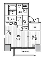 シーズンフラッツ靱本町 1101 ｜ 大阪府大阪市西区靱本町3丁目7-11（賃貸マンション1LDK・11階・31.50㎡） その2