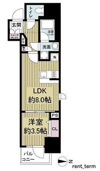 レジュールアッシュ谷町四丁目グランクラス 504｜大阪府大阪市中央区谷町4丁目(賃貸マンション1LDK・5階・33.90㎡)の写真 その2