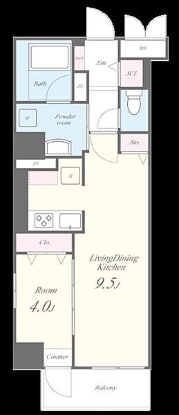 ラフィット松屋町 202｜大阪府大阪市中央区神崎町(賃貸マンション1LDK・2階・42.09㎡)の写真 その2