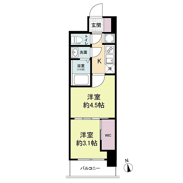 セレニテ難波グランデシュッド 212｜大阪府大阪市浪速区桜川1丁目(賃貸マンション2K・2階・25.81㎡)の写真 その2