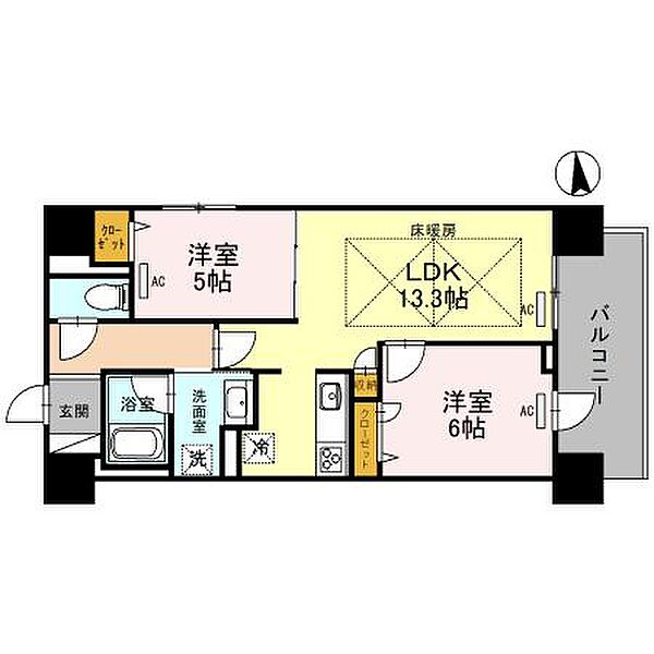 IBC Residence West 1001｜大阪府大阪市中央区北久宝寺町4丁目(賃貸マンション2LDK・10階・54.16㎡)の写真 その2