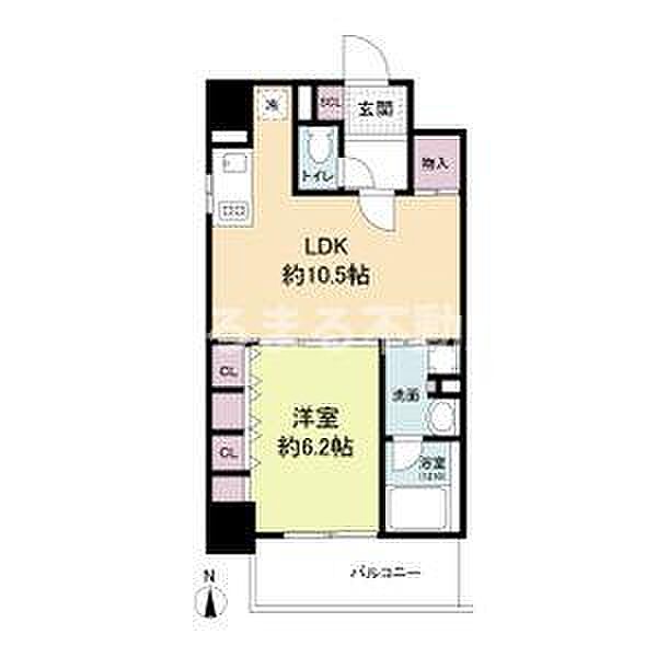 アプリーレ堺筋本町 401｜大阪府大阪市中央区北久宝寺町1丁目(賃貸マンション1LDK・4階・44.00㎡)の写真 その2