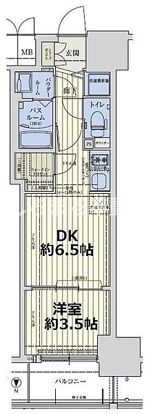 スワンズシティ谷町ブリエ 1502｜大阪府大阪市中央区常盤町2丁目(賃貸マンション1DK・15階・26.93㎡)の写真 その3