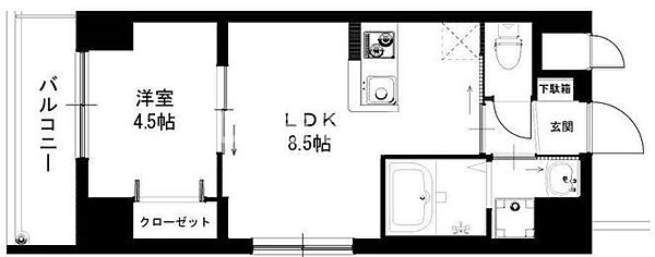 LaCASA上本町 501｜大阪府大阪市中央区東平1丁目(賃貸マンション1LDK・5階・35.21㎡)の写真 その2