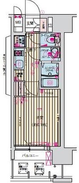 プレサンス京町堀ノース 305｜大阪府大阪市西区京町堀1丁目(賃貸マンション1K・3階・21.28㎡)の写真 その2