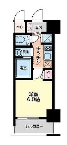 LiveCasa本町 602｜大阪府大阪市中央区内久宝寺町2丁目(賃貸マンション1K・6階・22.12㎡)の写真 その2