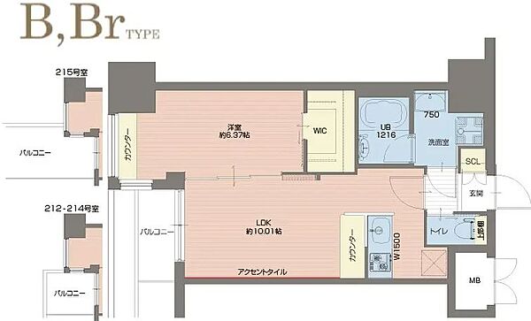 Vinoプレジオ本町 1314｜大阪府大阪市中央区農人橋3丁目(賃貸マンション1LDK・13階・39.32㎡)の写真 その2