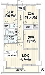 グランドハイツ泉が丘 3LDKの間取図画像