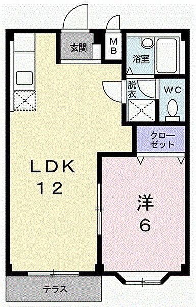 エルディム中島Ａ 104｜群馬県桐生市広沢町6丁目(賃貸アパート1LDK・1階・39.74㎡)の写真 その2