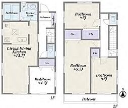 船橋市西船2丁目 4LDKの間取り