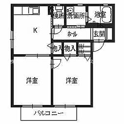 オネストA 2Kの間取図画像