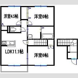 サンガーデン西井ノ口B 3LDKの間取図画像