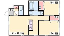チェリーヒルズ 2LDKの間取図画像