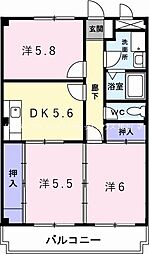 パインコート 3DKの間取図画像