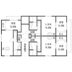 土山新築ハイツ 1LDKの間取図画像