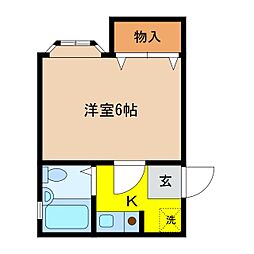 サンパレス高瀬 1Kの間取図画像
