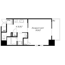 LIFETOWN3 1Kの間取図画像
