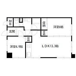 インタービレッジ高砂 2LDKの間取図画像
