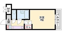 サンロードスクエアショウワ 1Kの間取図画像