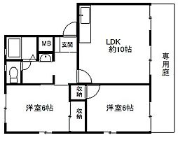 ハイツアニヴァーサリー 2LDKの間取図画像