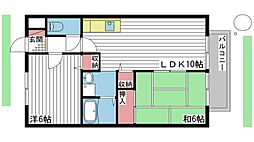 メゾン・ソレイユB棟 2LDKの間取図画像
