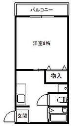 エナジーハイツ 1Kの間取図画像