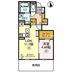 リバーサイドテラスA 1LDKの間取図画像