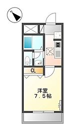 ロイヤルコーポ 1Kの間取図画像