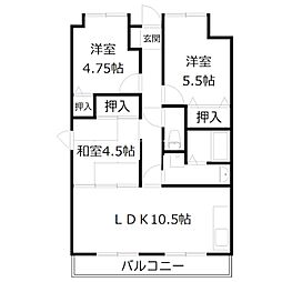 ロイヤルグレース 3LDKの間取図画像