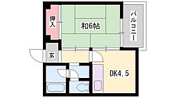 ロワール 1DKの間取図画像