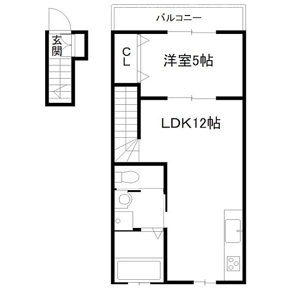 アンダンテ加古川本町 ｜兵庫県加古川市加古川町本町(賃貸アパート1LDK・2階・42.85㎡)の写真 その2