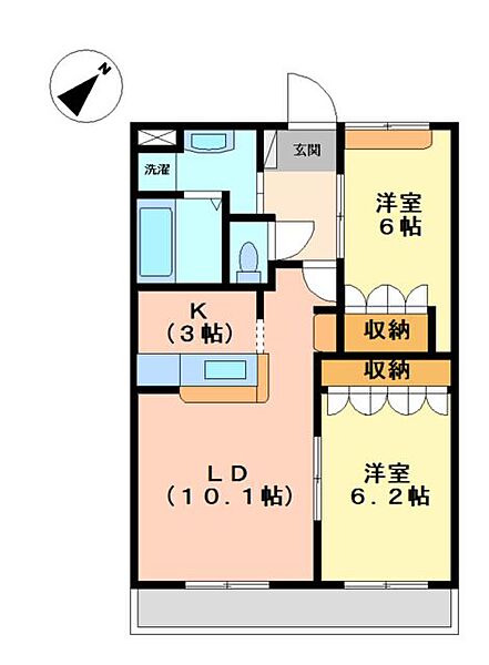 兵庫県加古川市尾上町池田(賃貸アパート2LDK・2階・57.33㎡)の写真 その2