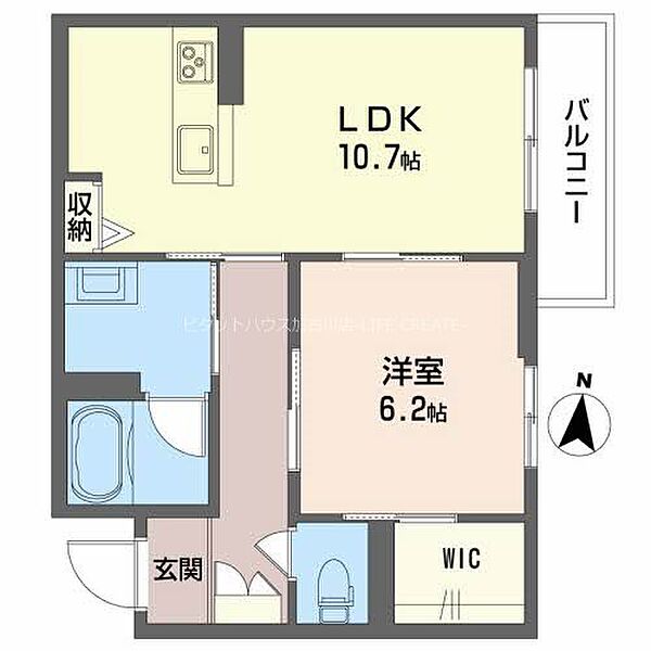 ヴィアソーレ　Y ｜兵庫県小野市中町(賃貸マンション1LDK・2階・45.61㎡)の写真 その2