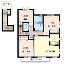 シャーメゾン藤原B棟  ｜ 兵庫県加古川市野口町坂元北２丁目43（賃貸アパート3LDK・2階・69.50㎡） その2