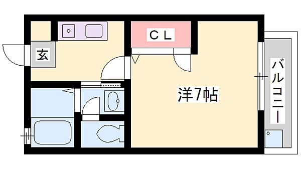 アンクラージュ北在家 ｜兵庫県加古川市加古川町北在家(賃貸アパート1K・1階・23.43㎡)の写真 その2