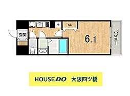 ワールドアイURBANGATE 1Kの間取図画像
