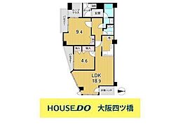オーセンティック東船場 2LDKの間取図画像