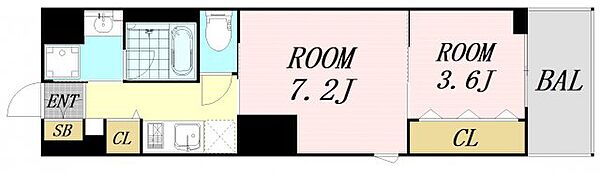 大阪府大阪市西区南堀江2丁目(賃貸マンション2K・12階・34.02㎡)の写真 その2