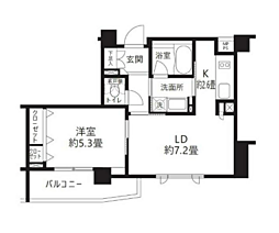 クリオ渋谷ラ・モード 2階1LDKの間取り