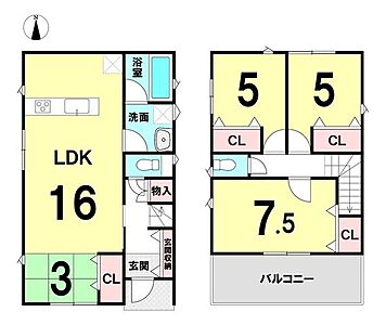 間取り：3LDK＋タタミコーナー