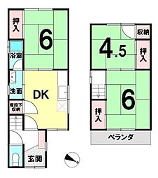 関戸二丁目　中古戸建　2階3DK 3DKの間取り