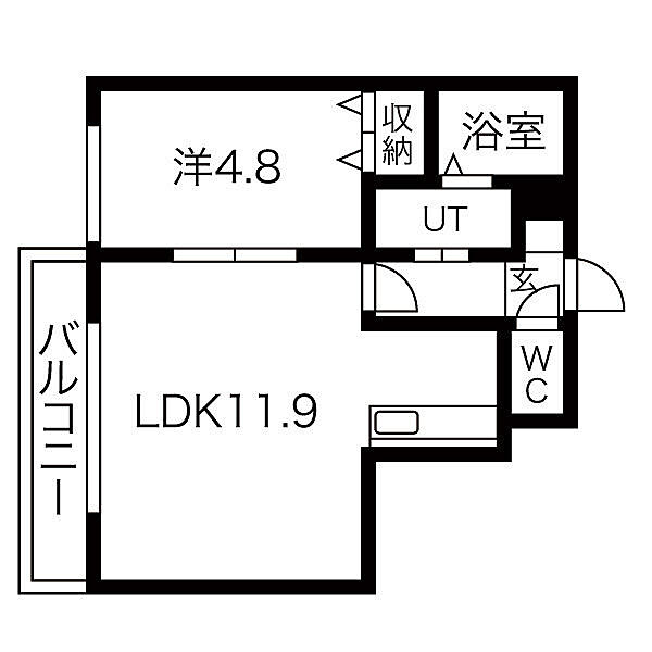 グランシャリオ 102｜北海道小樽市色内２丁目(賃貸マンション1LDK・1階・37.32㎡)の写真 その2