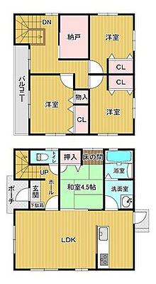 間取り 周南市花陽2丁目　中古住宅