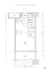 福岡市地下鉄空港線 東比恵駅 徒歩15分の賃貸マンション 9階ワンルームの間取り