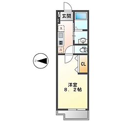 名古屋市営名港線 日比野駅 徒歩7分の賃貸マンション 1階1Kの間取り