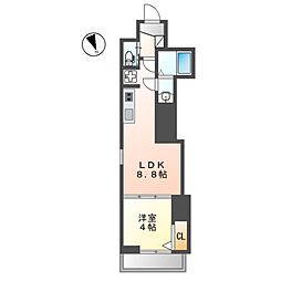 JR東海道本線 笠寺駅 徒歩6分の賃貸アパート 3階1LDKの間取り