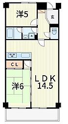 リヴィエールレジョン 2LDKの間取図画像