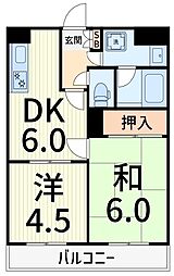 仙ノ倉ハイツ 2DKの間取図画像