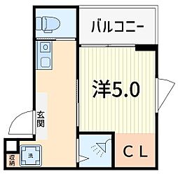 MELLAS京成小岩II 1Kの間取図画像